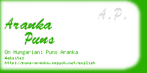 aranka puns business card